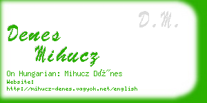 denes mihucz business card